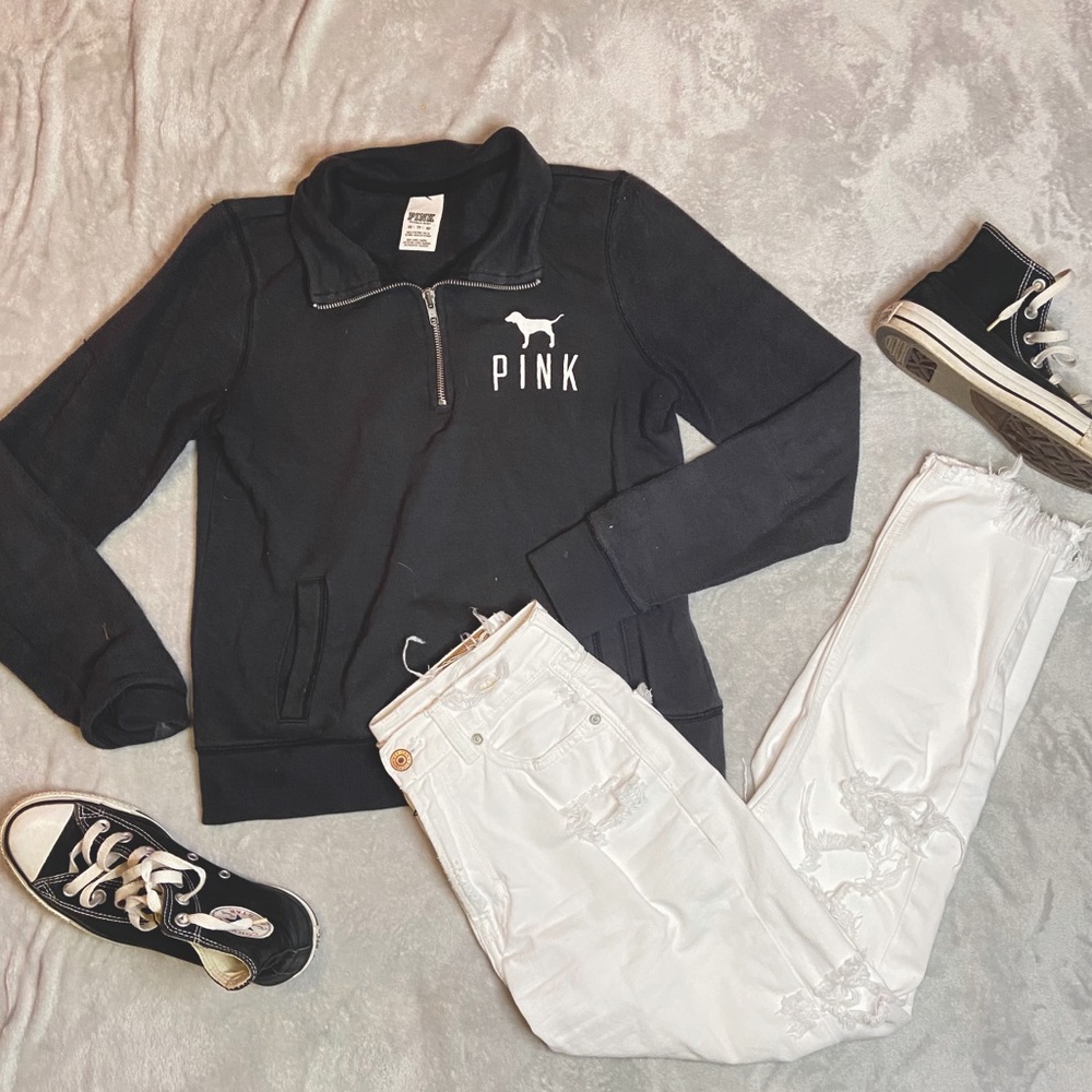 black lightly worn pink jacket